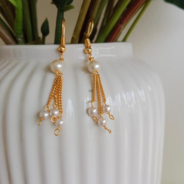 Imitation Pearl Hoop Earrings