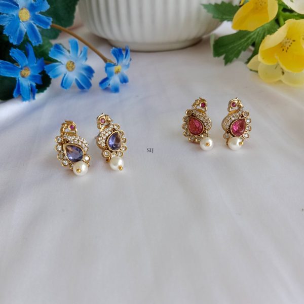 Artificial Victorian Peacock Ear Studs