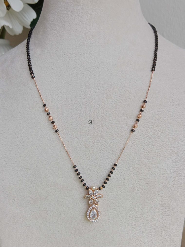 Imitation AD Stones Flower Drop Mangalsutra