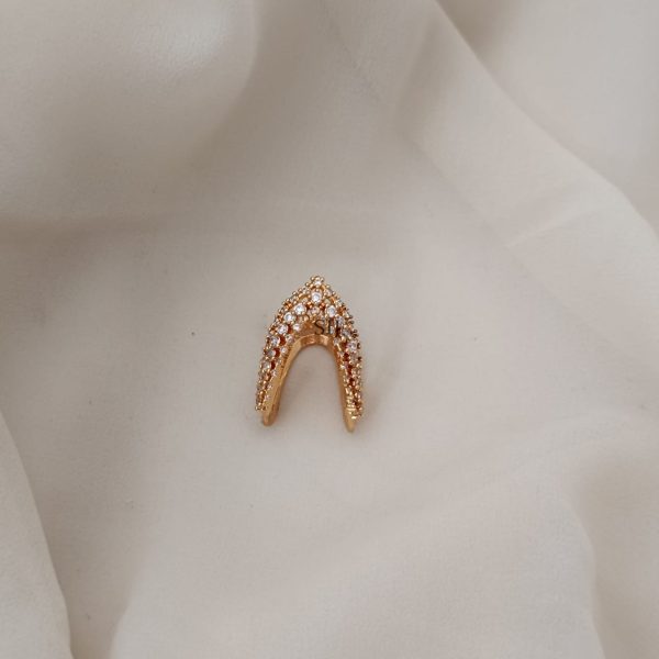 Imitation White Stones V Shaped Vanki Ring